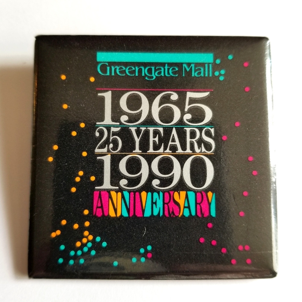 Vintage Greengate Mall 25 Year Anniversary Pin Brooch… Gem